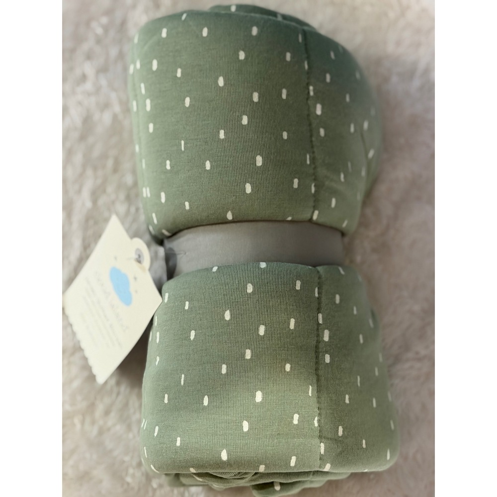 Cloud Island Sage Green Dashes Bamboo Rayon Jersey Quilted Baby Blanket